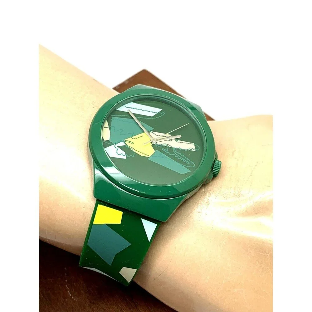 Lacoste Men's Watch 2011186 Quartz Neocroc Green Dial Rubber Band 42mm